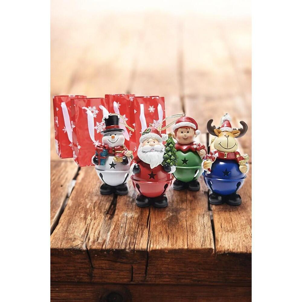 Kringle Express 4-Pack Holiday Friend Ornaments with Gift Bags
